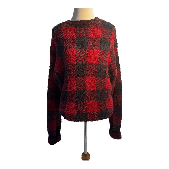 Skims Brick Buffalo Check Pullover Sweater Sz S - Picture 5 of 7